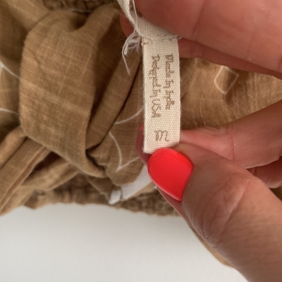 Z&L puff sleeves , tie front boho Gypsy crop top, size M - Picture 4 of 10